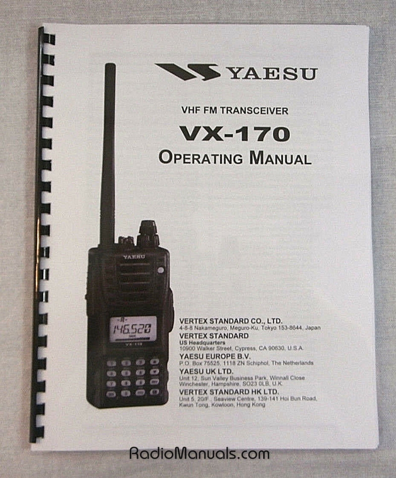 Yaesu VX-170 Operating Manual